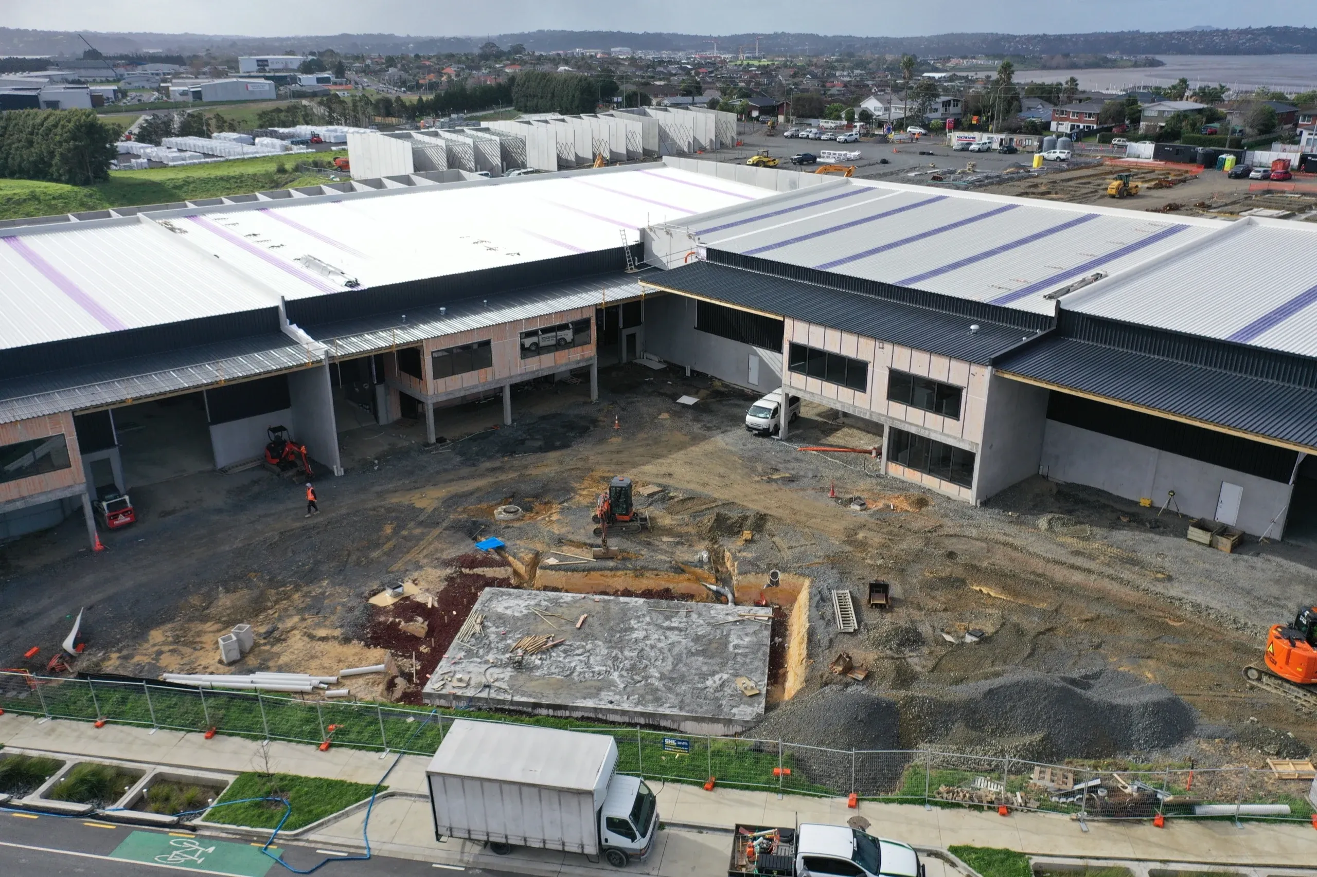 Aerial view of a subdivision under construction